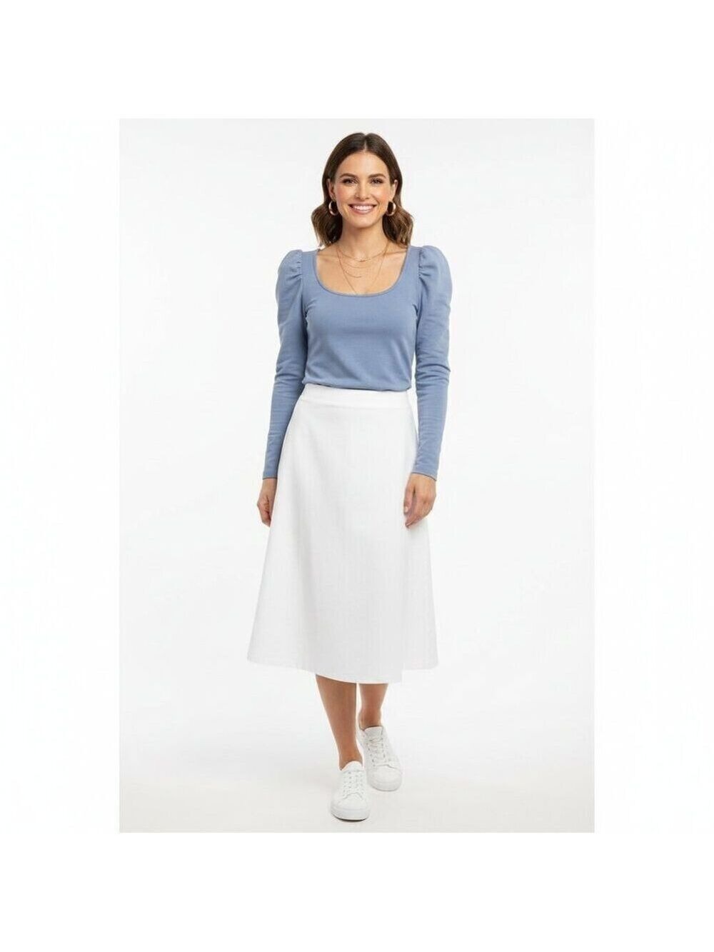 MAJORELLE Women’s Blue Puff Sleeve Top – Size XS